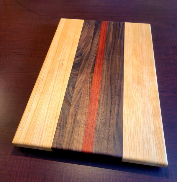 Cherry, Walnut, & Padauk Cutting Board - Image 2