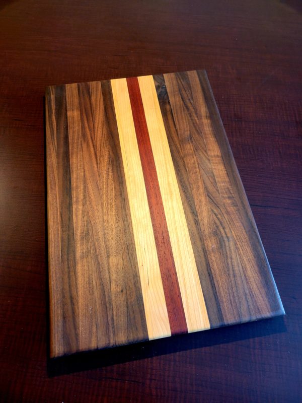 Walnut, Cherry, & Padauk Cutting Board - Image 2