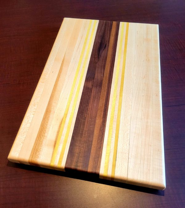 Maple, Walnut, & Yellowheart Cutting Board