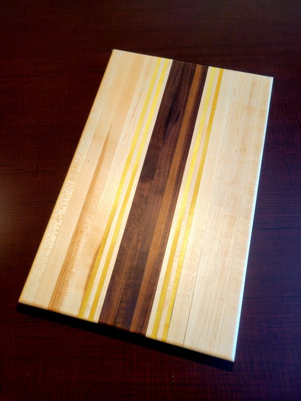 Maple, Walnut, & Yellowheart Cutting Board - Image 2